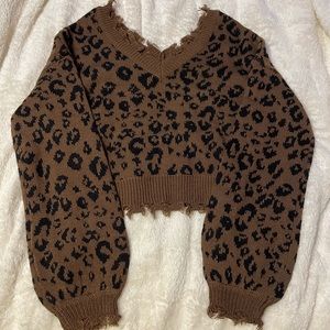 Rue 21 sweater, XS, Cheetah print